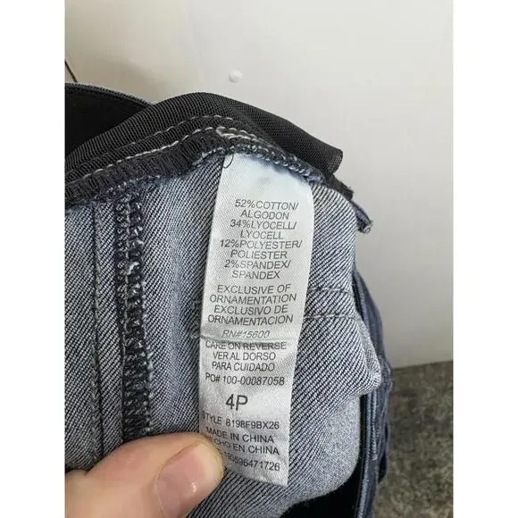 Democracy Jeans Womens 4P Ab solution Dark Wash Skinny Fit Stretchy Waistband - Picture 4 of 6